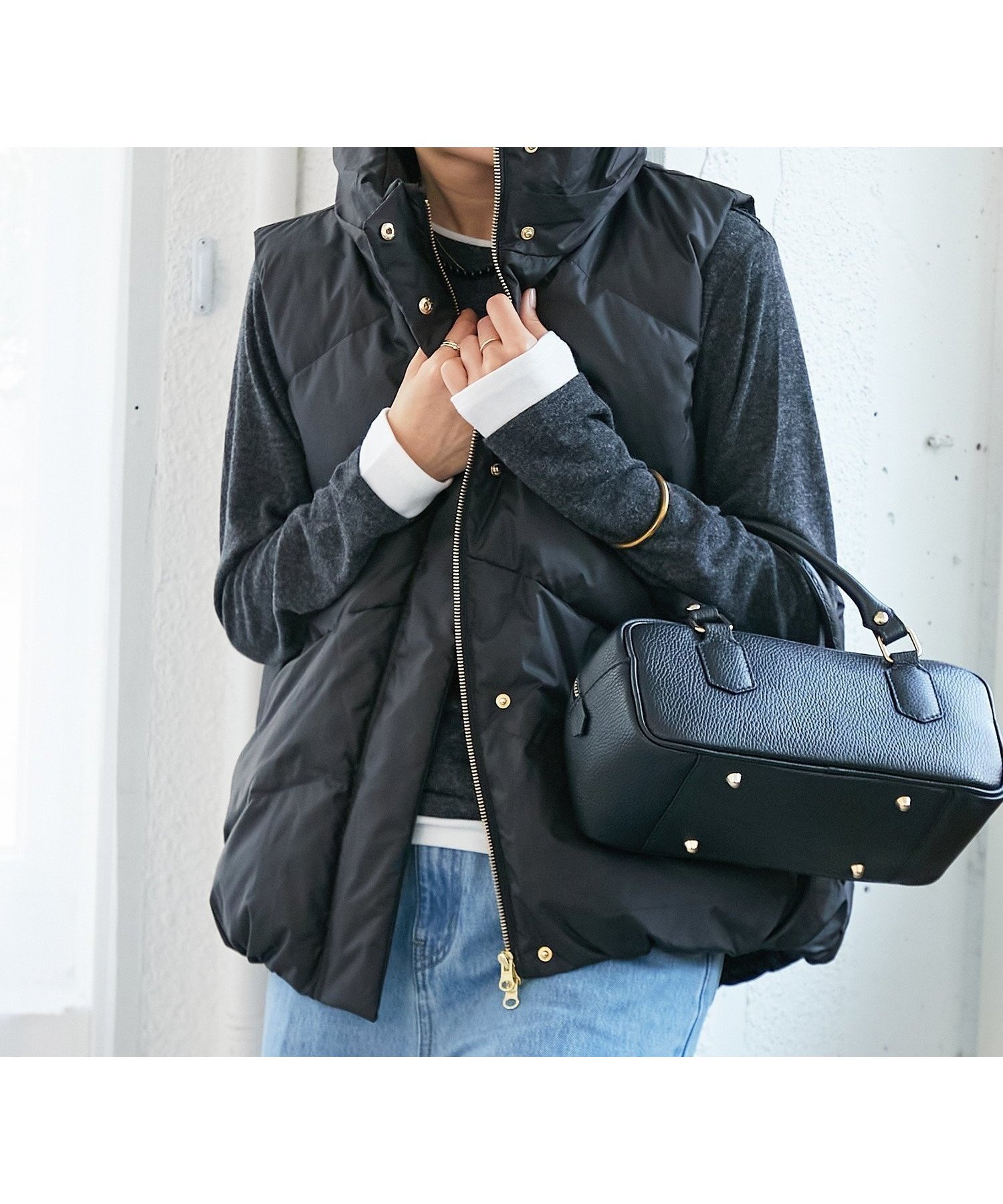 【ルクールブラン/le.coeur blanc】のボリュームダウンベスト インテリア・キッズ・メンズ・レディースファッション・服の通販 founy(ファニー) 　ファッション　Fashion　レディースファッション　Fashion for Women　アウター　Coat / Outerwear Collection　トップス・カットソー　Cut & Sew Tops　ベスト&ジレ / 重ね着スタイル　Vests & Gilets　ブラック|ID: prp329100004589193 ipo3291000000032557063