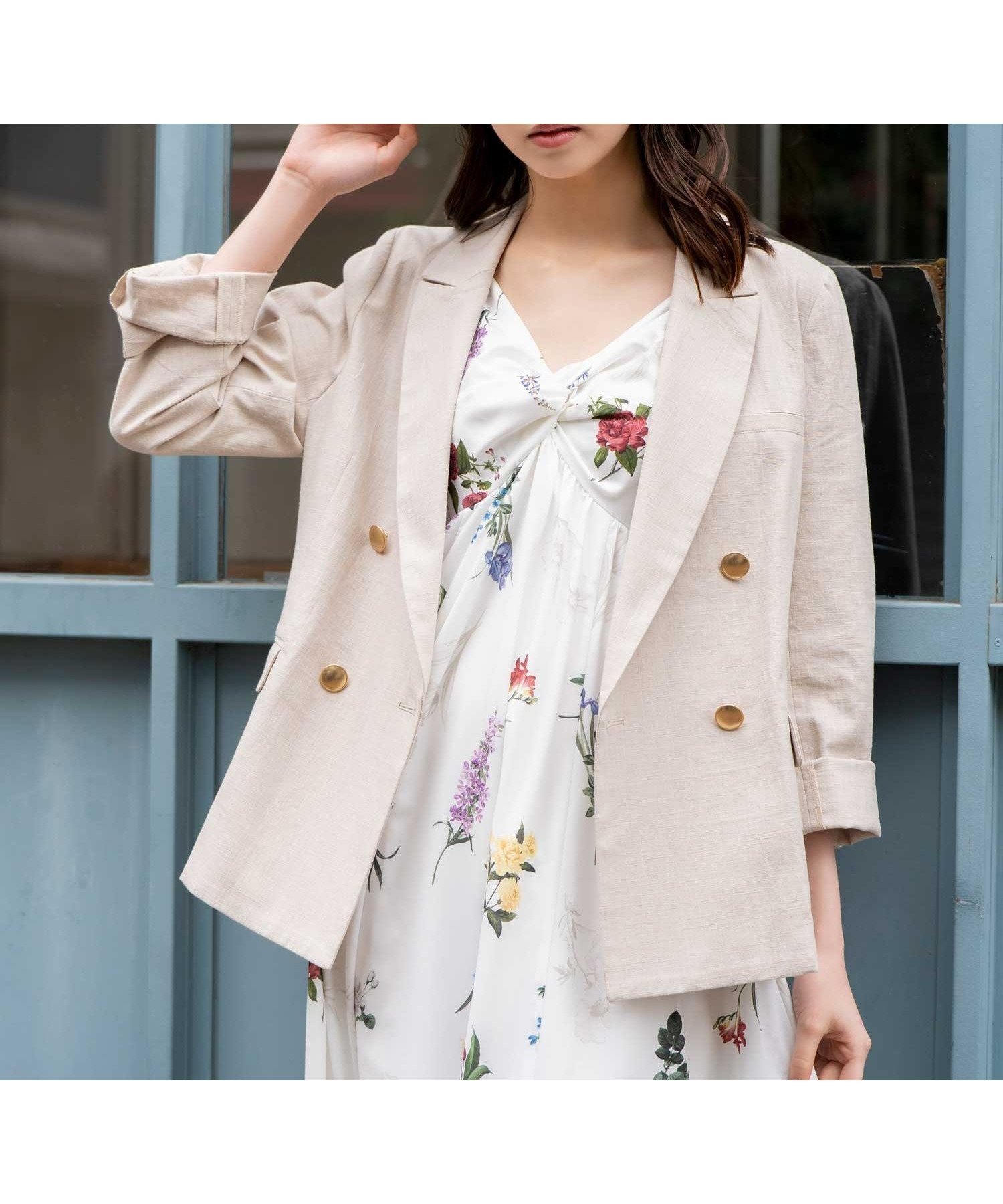 【ノエラ/Noela】のリネンゴールドボタンダブルジャケット インテリア・キッズ・メンズ・レディースファッション・服の通販 founy(ファニー) 　ファッション　Fashion　レディースファッション　Fashion for Women　アウター　Coat / Outerwear Collection　レディースジャケット・軽アウター　Jackets　おすすめ　Recommended / Our Picks　ジャケット　Jacket, Outerwear　ポケット　Pocket, Pocket Detail　ベージュ|ID: prp329100004589228 ipo3291000000032557366
