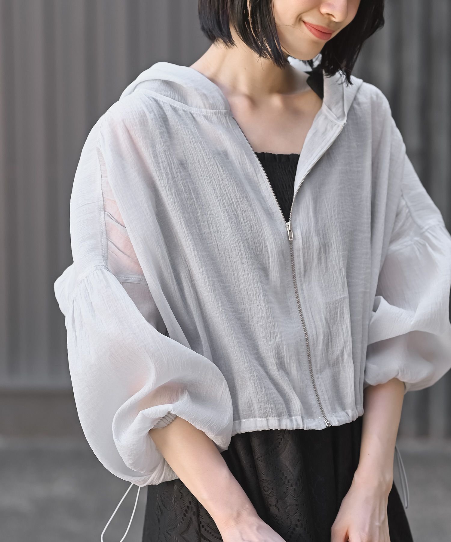 【アールピーエス/rps】のラメシアーフロントZIPブルゾン インテリア・キッズ・メンズ・レディースファッション・服の通販 founy(ファニー) 　ファッション　Fashion　レディースファッション　Fashion for Women　アウター　Coat / Outerwear Collection　ブルゾンジャケット・スポーティアウター　Blouson Jackets　エアリー　Airy Texture　シアー　Sheer, See-Through　ブルゾン　Blouson, Bomber Jacket　ポケット　Pocket, Pocket Detail　ライトグレー|ID: prp329100004589250 ipo3291000000032557615