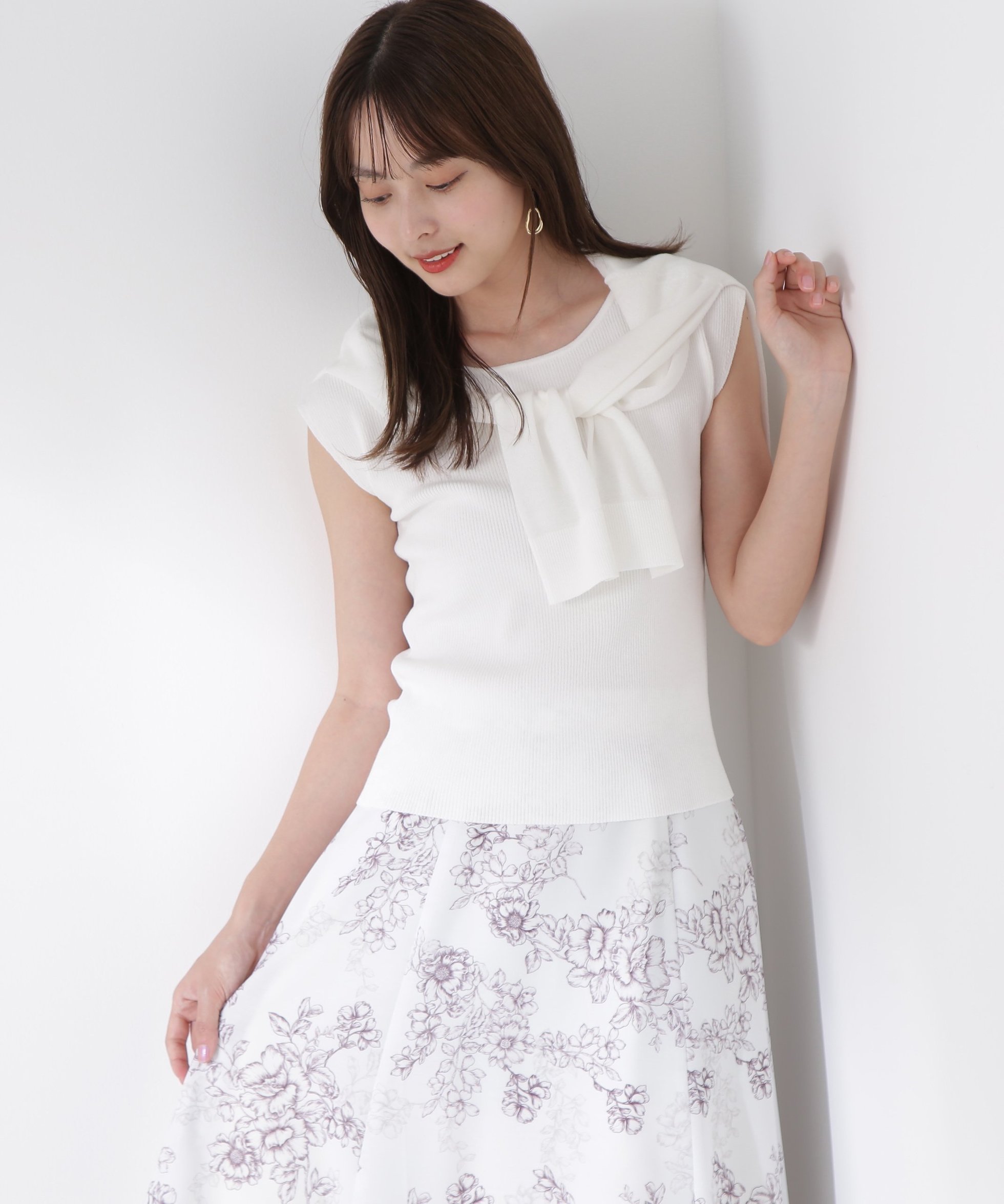 【プロポーション ボディドレッシング/PROPORTION BODY DRESSING】のサマーニットアンサンブル インテリア・キッズ・メンズ・レディースファッション・服の通販 founy(ファニー) 　ファッション　Fashion　レディースファッション　Fashion for Women　トップス・カットソー　Cut & Sew Tops　ニット　Knit Tops & Sweaters　アンサンブルニット　Knit Ensembles & Twin Sets　アンサンブル　Ensemble Set　インナー　Innerwear　カーディガン　Cardigan, Knitwear　スリーブ　Sleeve, Long Sleeve / Short Sleeve　フレンチ　French, French Style　リブニット　Rib Knit, Ribbed Knit　ホワイト|ID: prp329100004589277 ipo3291000000032788742