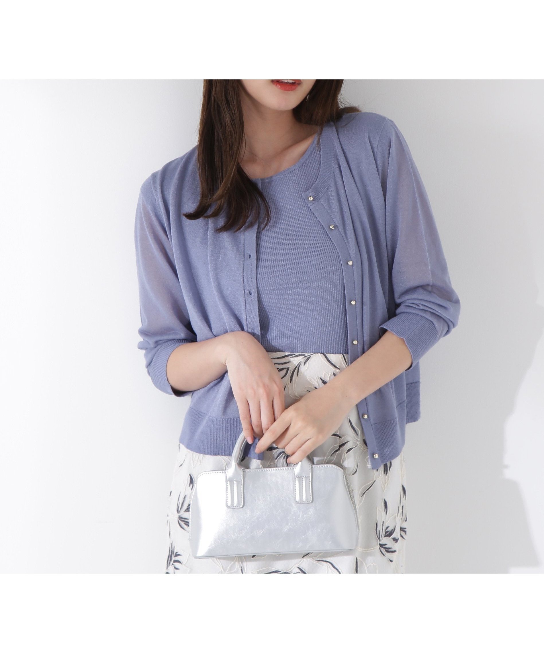 【プロポーション ボディドレッシング/PROPORTION BODY DRESSING】のサマーニットアンサンブル インテリア・キッズ・メンズ・レディースファッション・服の通販 founy(ファニー) 　ファッション　Fashion　レディースファッション　Fashion for Women　トップス・カットソー　Cut & Sew Tops　ニット　Knit Tops & Sweaters　アンサンブルニット　Knit Ensembles & Twin Sets　アンサンブル　Ensemble Set　インナー　Innerwear　カーディガン　Cardigan, Knitwear　スリーブ　Sleeve, Long Sleeve / Short Sleeve　フレンチ　French, French Style　リブニット　Rib Knit, Ribbed Knit　ブルー|ID: prp329100004589277 ipo3291000000032788749