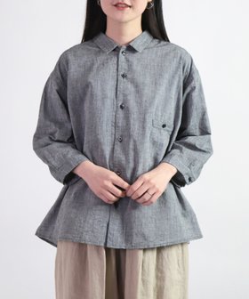 【ドミンゴ/DOMINGO】の綿麻ムラ糸シャンブレー スクエアシャツ 人気、トレンドファッション・服の通販 founy(ファニー) ファッション Fashion レディースファッション Ladies' Fashion Online トップス・カットソー Tops/Tshirt シャツ/ブラウス Shirts/Blouses 春 Spring シャンブレー Chambray スクエア Square パープル Purple フォルム Form ボックス Box ポケット Pocket 羽織 Haori S/S・春夏 Ss・Spring/Summer 夏 Summer |ID:prp329100004589341