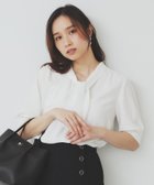 【インデックス/INDEX】のラッフルボウタイブラウス【洗濯機洗い可/イージーアイロン】 オフホワイト|ID: prp329100004589347 ipo3291000000032660189