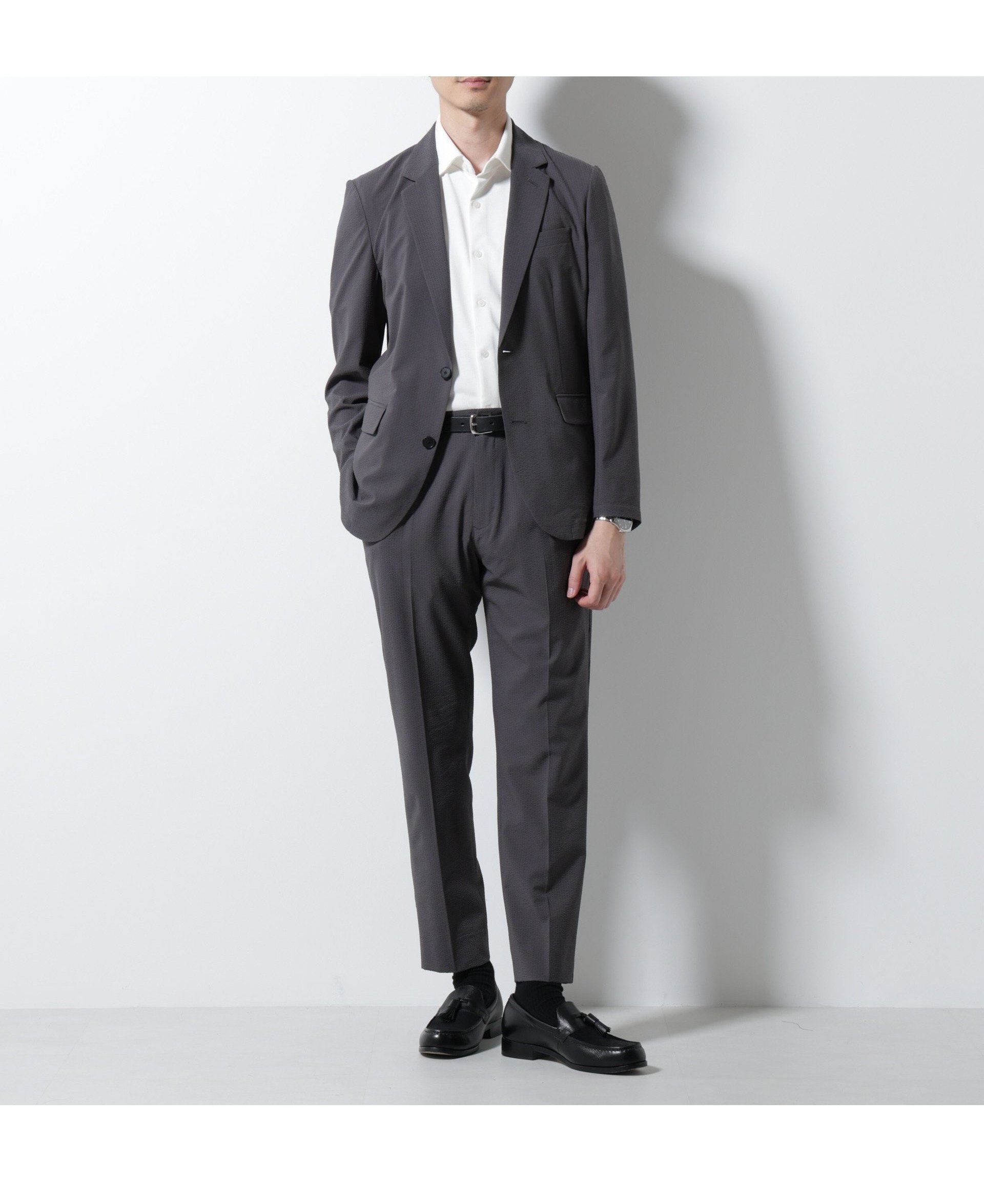 【ナノ ユニバース/nano universe / MEN】の「Damerino」DotAirサッカーストレッチセットアップ/吸水速乾 インテリア・キッズ・メンズ・レディースファッション・服の通販 founy(ファニー) 　ファッション　Fashion　メンズファッション　Fashion for Men　セットアップ　Matching Sets　インナー　Innerwear　カッティング　Cutting Detail　クラシック　Classic, Timeless Style　吸水　Absorbent, Quick-Dry　軽量　Lightweight, Ultra Light　シューズ　Shoes, Footwear　ストレッチ　Stretch, Stretchy Fabric　スマート　Smart, Elegant　セットアップ　Set-Up, Coordinated Outfit　定番　Standard, Basic Item　フィット　Fit, Slim Fit　フロント　Front, Front Design　ポケット　Pocket, Pocket Detail　おすすめ　Recommended / Our Picks　夏　Summer　エレガント 上品　Elegant　2025年　2025　2025春夏・S/S　Spring/Summer 2025 SS25　チャコール3|ID: prp329100004589387 ipo3291000000032762857