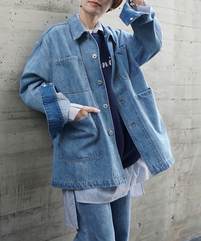 【ファッシュフレン/FASHFREN】のデニムジャケット インテリア・キッズ・メンズ・レディースファッション・服の通販 founy(ファニー) https://founy.com/ ファッション Fashion レディースファッション Ladies' Fashion Online アウター Coat Outerwear ジャケット Jackets デニムジャケット Denim Jackets ジャケット Jacket デニム Denim バランス Balance |ID: prp329100004589475 ipo3291000000032560413