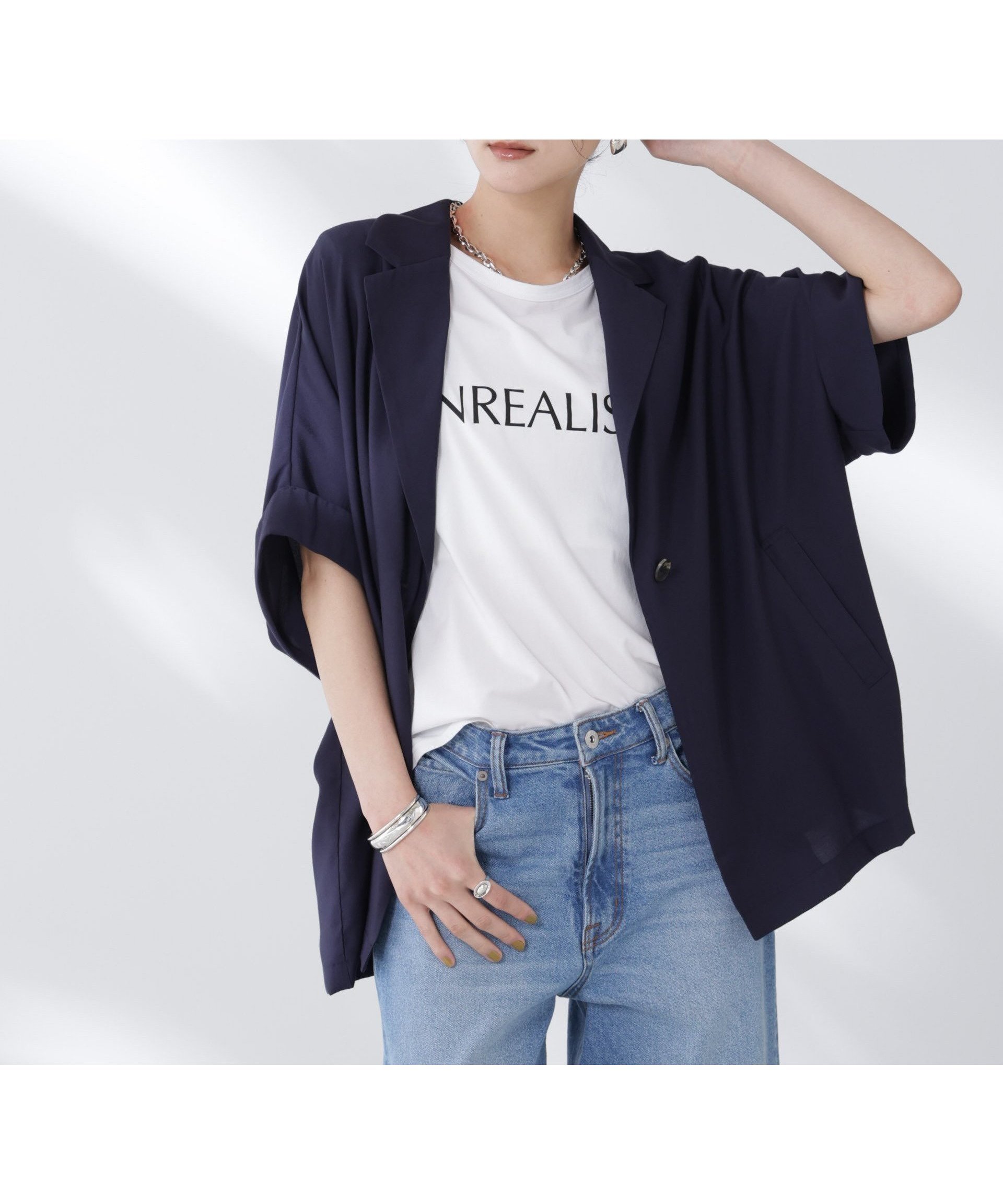 【ナノ ユニバース/nano universe】のハーフスリーブラフジャケット インテリア・キッズ・メンズ・レディースファッション・服の通販 founy(ファニー) 　ファッション　Fashion　レディースファッション　Ladies' Fashion Online　アウター　Coat Outerwear　ジャケット　Jackets　ウォッシャブル　Washable　シンプル　Simple　ジャケット　Jacket　スリーブ　Sleeve　とろみ　Thickness　タンク　Tank　ハーフ　Half　バランス　Balance　ポケット　Pocket　半袖　Short Sleeve　夏　Summer　2025年　2025　ネイビー|ID: prp329100004589476 ipo3291000000032560425