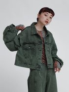 【ラシュッド/LASUD】のオーバーダイデニムジャケット グリーン|ID: prp329100004589479 ipo3291000000032560454