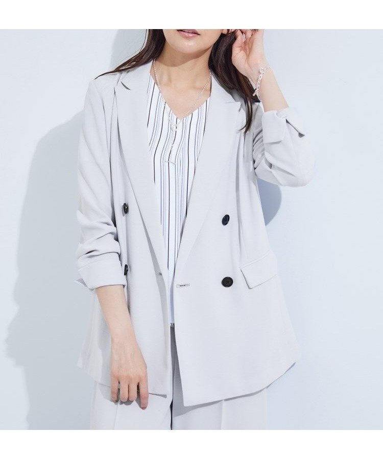 【インディヴィ/INDIVI】の【着る日傘/遮熱/UVケア】ダブルジャケット 人気、トレンドファッション・服の通販 founy(ファニー) 　ファッション　Fashion　レディースファッション　Ladies' Fashion Online　アウター　Coat Outerwear　ジャケット　Jackets　傘 / レイングッズ　Umbrellas/Rainwear　おすすめ　Recommend　ジャケット　Jacket　ストレッチ　Stretch　ストレート　Straight　セットアップ　Set Up　ダブル　Double　ポケット　Pocket　リラックス　Relax　ワイド　Wide　ヴィンテージ　Vintage　吸水　Water Absorption　日傘　Parasol　 other-1|ID: prp329100004589509 ipo3291000000032560937