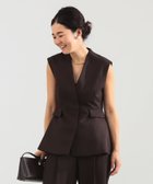 【デミルクス ビームス/Demi-Luxe BEAMS】のエディター東原妙子 * Demi-Luxe BEAMS / ツイル ペプラム ジレ 人気、トレンドファッション・服の通販 founy(ファニー) ファッション Fashion レディースファッション Ladies' Fashion Online アウター Coat Outerwear トップス・カットソー Tops/Tshirt ベスト/ジレ Gilets/Vests シンプル Simple セットアップ Set Up ツイル Twill フィット Fit フォーマル Formal ペプラム Peplum エレガント 上品 Elegant thumbnail BROWN|ID: prp329100004589513 ipo3291000000032560960