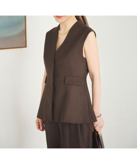 【デミルクス ビームス/Demi-Luxe BEAMS】 【YouTubeで紹介/セットアップ可能】エディター東原妙子 * Demi-Luxe BEAMS / ツイル ペプラム ジレ 25AW人気、トレンドファッション・服の通販 founy(ファニー) ファッション Fashion レディースファッション Fashion for Women アウター Coat / Outerwear Collection トップス・カットソー Cut & Sew Tops ベスト&ジレ / 重ね着スタイル Vests & Gilets シンプル Simple, Minimal セットアップ Set-Up, Coordinated Outfit ツイル Twist, Twisted Detail フィット Fit, Slim Fit フォーマル Formal, Dressy ペプラム Peplum, Flared Hem エレガント 上品 Elegant 2025年 2025 2025-2026秋冬・A/W Autumn/Winter 2025–26 AW25–26 |ID:prp329100004589513