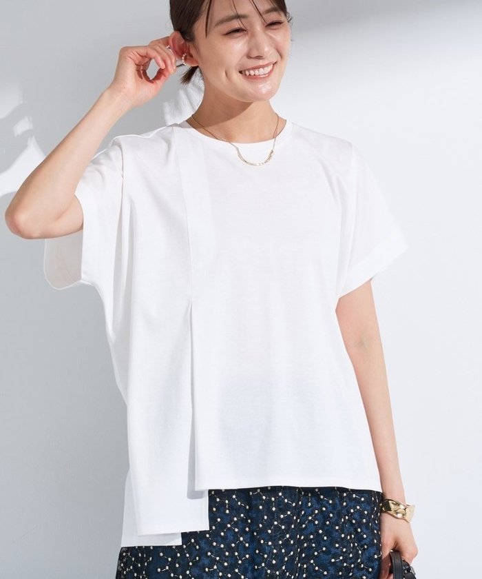 【インディヴィ/INDIVI】の【洗える/汗ジミ防止】バイカラー アシメヘム Tシャツ インテリア・キッズ・メンズ・レディースファッション・服の通販 founy(ファニー) https://founy.com/ ファッション Fashion レディースファッション Ladies' Fashion Online トップス・カットソー Tops/Tshirt シャツ/ブラウス Shirts/Blouses ロング / Tシャツ T-Shirts おすすめ Recommend イレギュラーヘム Irregular Hem スリット Slit デニム Denim バランス Balance ブロッキング Blocking エレガント 上品 Elegant 人気 Popularity 洗える Washable 無地 Plain Color |ID: prp329100004589552 ipo3291000000032642202