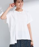 【インディヴィ/INDIVI】の【洗える/汗ジミ防止】バイカラー アシメヘム Tシャツ ホワイト|ID: prp329100004589552 ipo3291000000032642203