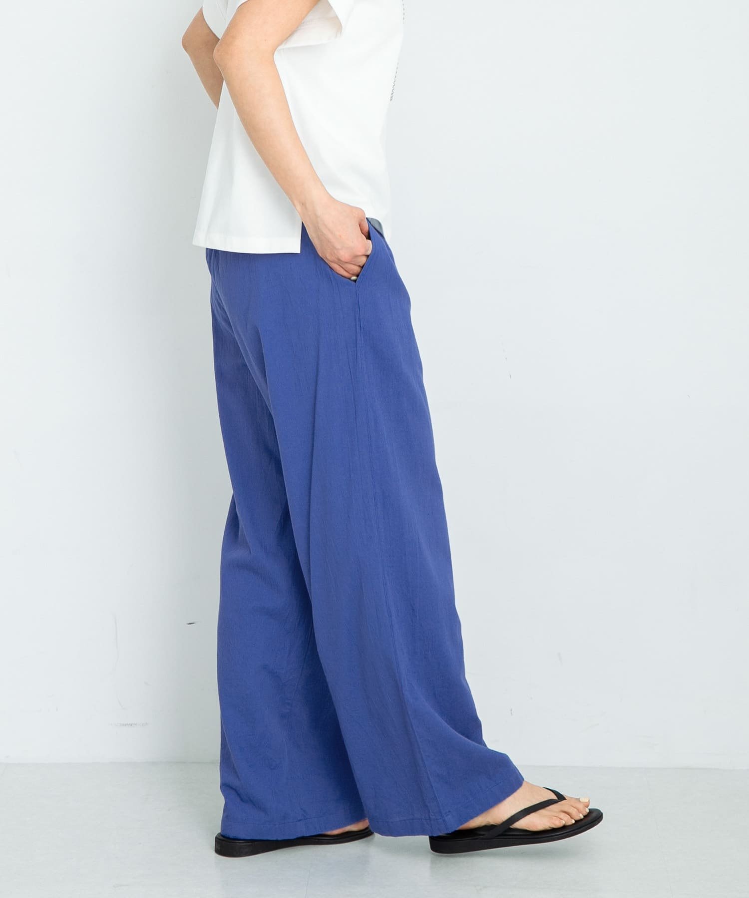 【サニーレーベル/Sonny Label / URBAN RESEARCH】のコットンイージーカラーパンツ インテリア・キッズ・メンズ・レディースファッション・服の通販 founy(ファニー) 　ファッション　Fashion　レディースファッション　Ladies' Fashion Online　パンツ　Pants　2025年　2025　2025春夏・S/S　Ss,Spring/Summer,2025　インド　India　ストレート　Straight　ワイド　Wide　吸水　Water Absorption　夏　Summer　S/S・春夏　Ss・Spring/Summer　ブルー|ID: prp329100004589564 ipo3291000000032684022
