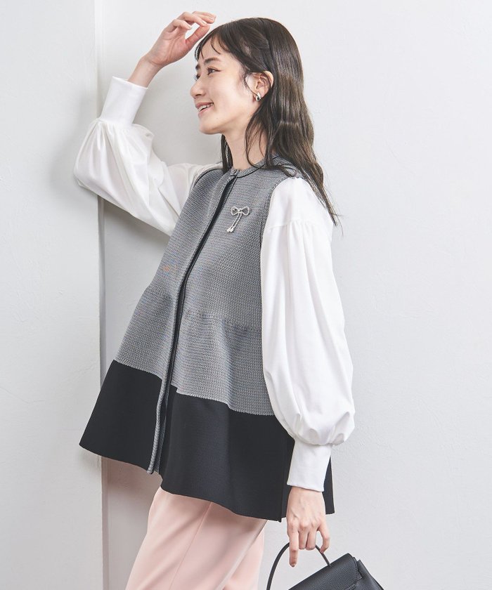 【ユナイテッドアローズ/UNITED ARROWS】のP リボンブローチ ニットベスト インテリア・キッズ・メンズ・レディースファッション・服の通販 founy(ファニー) https://founy.com/ ファッション Fashion レディースファッション Fashion for Women アウター Coat / Outerwear Collection トップス・カットソー Cut & Sew Tops ニット Knit Tops & Sweaters ベスト&ジレ / 重ね着スタイル Vests & Gilets インナー Innerwear 春 Spring カットソー Cut and Sewn Top ティアード Tiered, Tiered Style ノースリーブ Sleeveless, No-Sleeve 人気 Popular, Best Seller ブローチ Brooch, Pin Brooch ベスト Vest, Waistcoat ペプラム Peplum, Flared Hem メタル Metal, Metal Parts リボン Ribbon, Bow |ID: prp329100004589577 ipo3291000000033601576