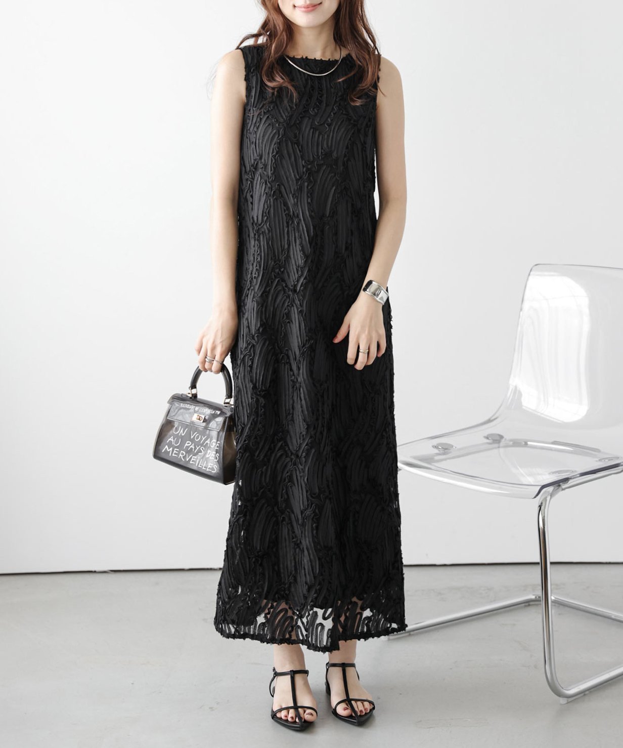 【その他のブランド/Other】のバテンレースワンピース インテリア・キッズ・メンズ・レディースファッション・服の通販 founy(ファニー) 　ファッション　Fashion　レディースファッション　Fashion for Women　ワンピース　Dresses　クラシカル　Classical, Vintage-Inspired　ジャケット　Jacket, Outerwear　スリット　Slit, Slit Detail　フォーマル　Formal, Dressy　フロント　Front, Front Design　ラウンド　Round, Round Neck　リゾート　Resort, Vacation Style　リラックス　Relax, Relaxed Fit　ロング　Long, Long-Length　エレガント 上品　Elegant　ブラック|ID: prp329100004589747 ipo3291000000032991956