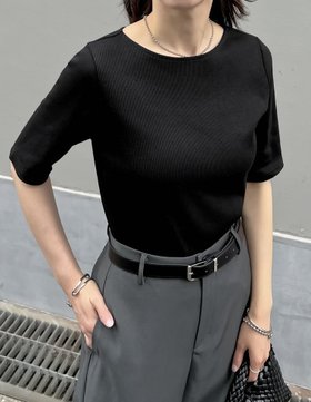 【リエディ/Re:EDIT】のテレコリブ5分袖トップス 人気、トレンドファッション・服の通販 founy(ファニー) ファッション Fashion レディースファッション Fashion for Women トップス・カットソー Cut & Sew Tops インナー Innerwear キャミワンピース Cami Dress, Slip Dress コンパクト Compact, Small Size サロペット Overalls, Salopette シンプル Simple, Minimal ジャケット Jacket, Outerwear スタイリッシュ Stylish, Fashionable ストレッチ Stretch, Stretchy Fabric デコルテ Décolleté, Neckline フェミニン Feminine, Girly 半袖 Short Sleeve, Half Sleeve リラックス Relax, Relaxed Fit ロング Long, Long-Length おすすめ Recommended / Our Picks エレガント 上品 Elegant ビジネス 仕事 通勤 Business / Work / Commuting |ID:prp329100004589835