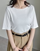 【リエディ/Re:EDIT】のテレコリブ5分袖トップス 人気、トレンドファッション・服の通販 founy(ファニー) ファッション Fashion レディースファッション Fashion for Women トップス・カットソー Cut & Sew Tops インナー Innerwear キャミワンピース Cami Dress, Slip Dress コンパクト Compact, Small Size サロペット Overalls, Salopette シンプル Simple, Minimal ジャケット Jacket, Outerwear スタイリッシュ Stylish, Fashionable ストレッチ Stretch, Stretchy Fabric デコルテ Décolleté, Neckline フェミニン Feminine, Girly 半袖 Short Sleeve, Half Sleeve リラックス Relax, Relaxed Fit ロング Long, Long-Length おすすめ Recommended / Our Picks エレガント 上品 Elegant ビジネス 仕事 通勤 Business / Work / Commuting thumbnail ホワイト|ID: prp329100004589835 ipo3291000000033599303