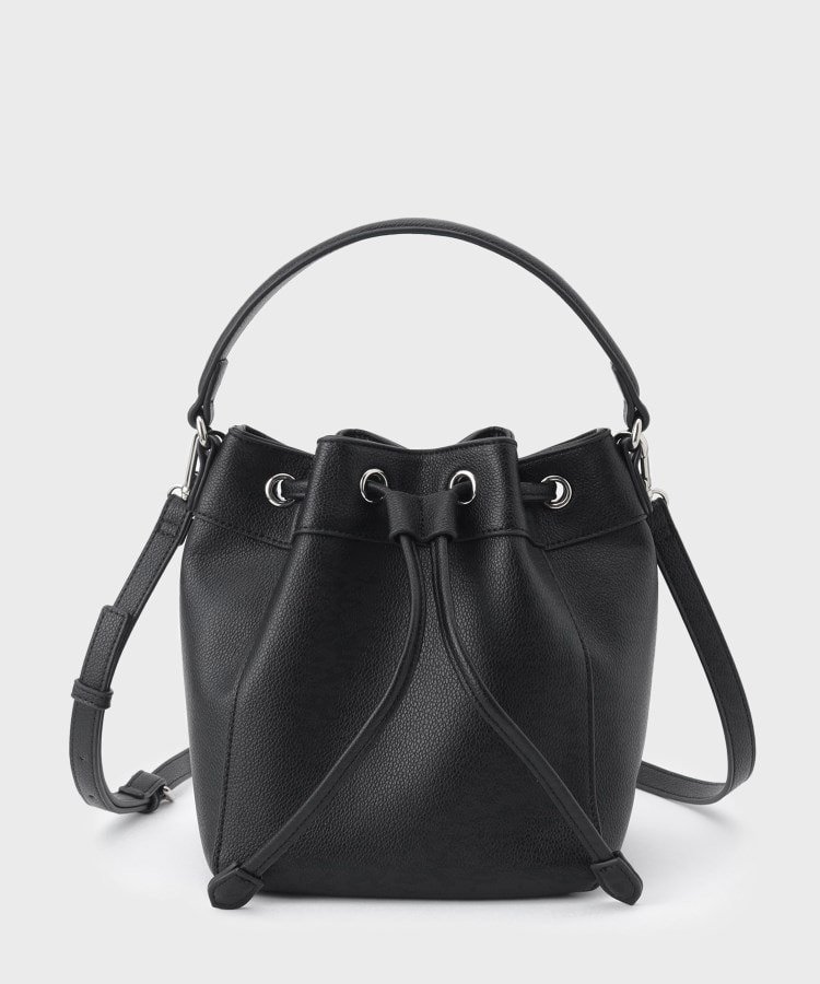 【インディヴィ/INDIVI】の春SALE!【合皮/ショルダー付き】巾着型バッグ インテリア・キッズ・メンズ・レディースファッション・服の通販 founy(ファニー) 　ファッション　Fashion　レディースファッション　Ladies' Fashion Online　バッグ　Bag　ショルダー　Shoulder　デニム　Denim　ポケット　Pocket　巾着　Purse　春　Spring　ブラック|ID: prp329100004589870 ipo3291000000032565606