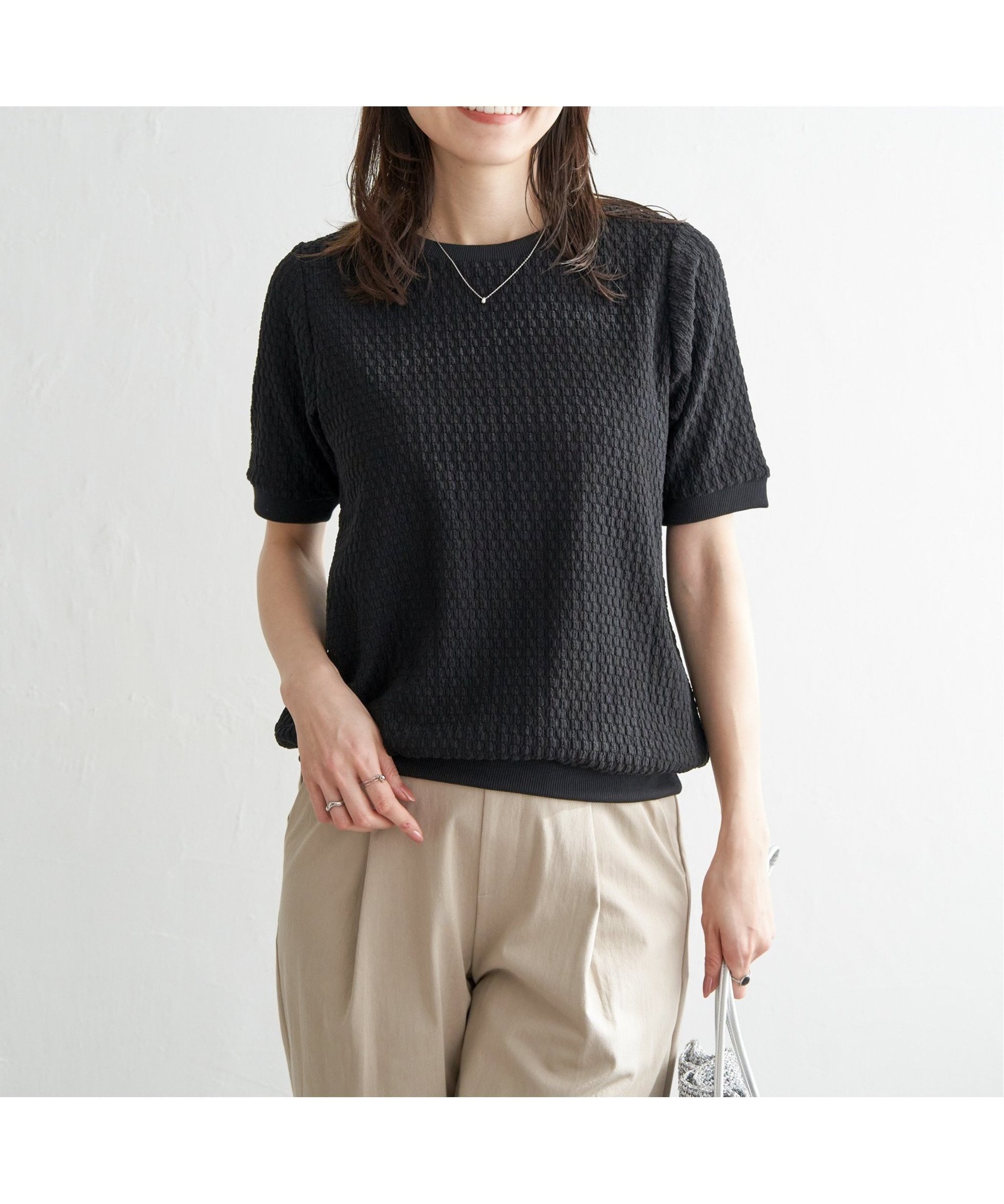 【イッカ/ikka】の幾何学ジャガードプルオーバー インテリア・キッズ・メンズ・レディースファッション・服の通販 founy(ファニー) 　ファッション　Fashion　レディースファッション　Ladies' Fashion Online　トップス・カットソー　Tops/Tshirt　プルオーバー　Pullover　インナー　Inner　シンプル　Simple　タンク　Tank　モダン　Modern　ブラック|ID: prp329100004589886 ipo3291000000032672846