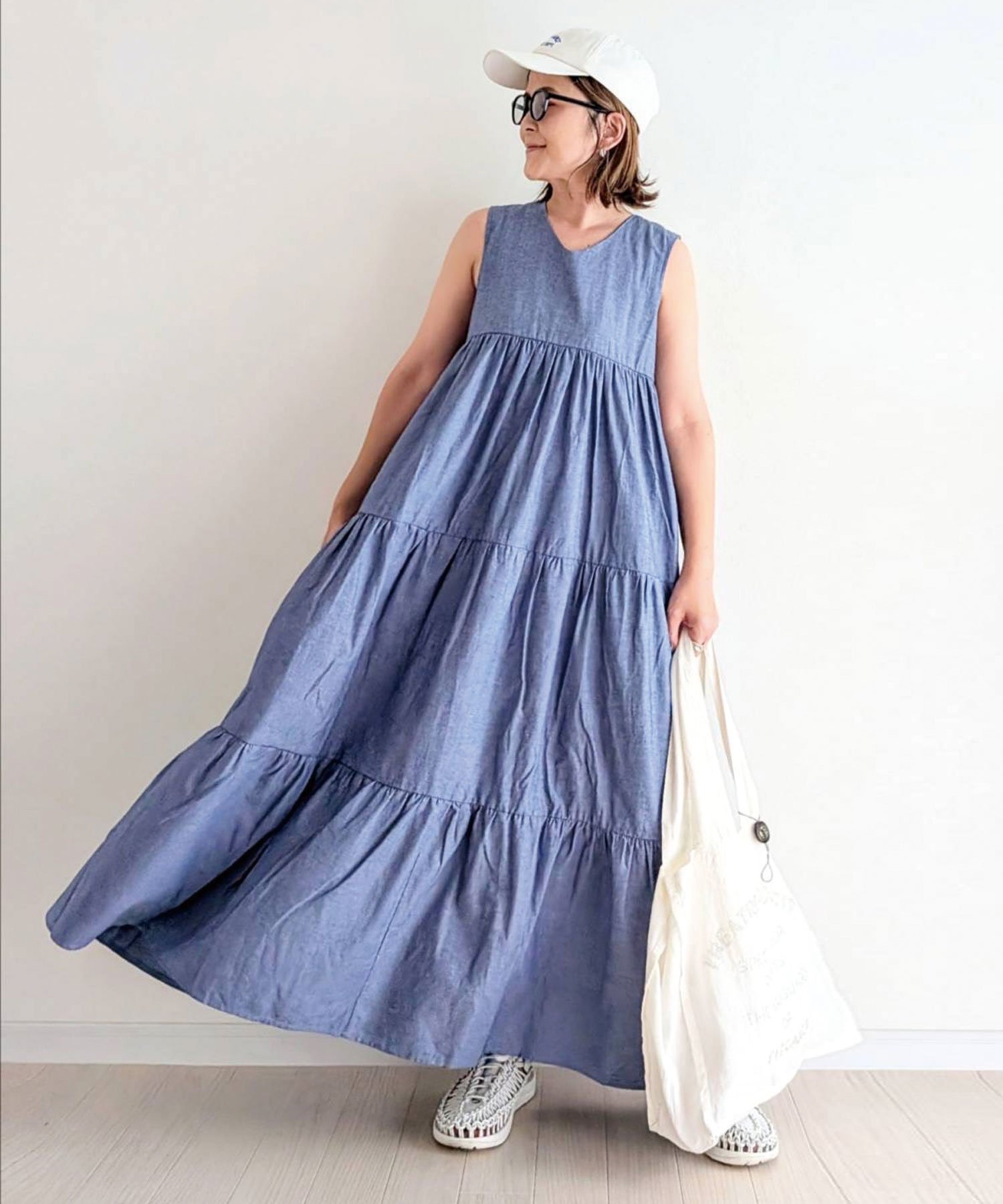 【コーナーズ/CORNERS】の【CORNERS by yui】前後7wayティアードワンピース インテリア・キッズ・メンズ・レディースファッション・服の通販 founy(ファニー) 　ファッション　Fashion　レディースファッション　Ladies' Fashion Online　ワンピース　Dress　ティアードワンピース　Tiered Dress　ブルー|ID: prp329100004589890 ipo3291000000032565839