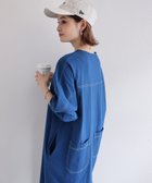 【その他のブランド/Other】の配色ステッチ オーバーサイズ 長袖 Tシャツ ワンピース ブルー|ID: prp329100004589894 ipo3291000000032896083