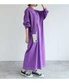 【その他のブランド/Other】の配色ステッチ オーバーサイズ 長袖 Tシャツ ワンピース パープル|ID: prp329100004589894 ipo3291000000032896090