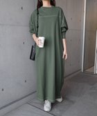 【その他のブランド/Other】の配色ステッチ オーバーサイズ 長袖 Tシャツ ワンピース カーキグリーン|ID: prp329100004589894 ipo3291000000032896107