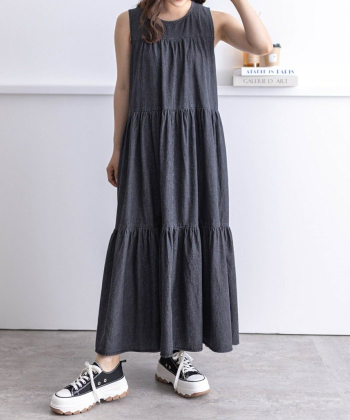 【クリア/clear】のデニムティアードワンピース インテリア・キッズ・メンズ・レディースファッション・服の通販 founy(ファニー) https://founy.com/ ファッション Fashion レディースファッション Ladies' Fashion Online ワンピース Dress カーディガン Cardigan サンダル Sandals スニーカー Sneakers ティアード Tiered デニム Denim ノースリーブ No Sleeve 夏 Summer |ID: prp329100004589906 ipo3291000000032637624