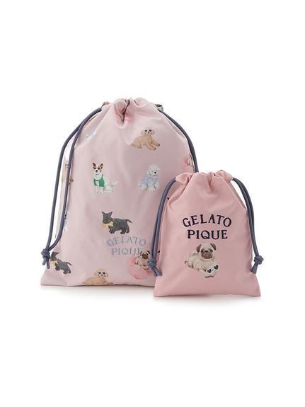 【ジェラート ピケ/gelato pique】のSUMMER DOG柄巾着セット インテリア・キッズ・メンズ・レディースファッション・服の通販 founy(ファニー) 　ファッション　Fashion　レディースファッション　Ladies' Fashion Online　おすすめ　Recommend　ギフト プレゼント　Gift Present　サングラス　Sunglasses　プリント　Print　ワンポイント　One Point　夏　Summer　巾着　Purse　水着　Swimsuit　犬　Dog　PNK[066]|ID: prp329100004589966 ipo3291000000032566761