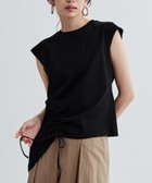 【インディヴィ/INDIVI】のイレギュラーシャーリングヘムカットソー ブラック|ID: prp329100004590011 ipo3291000000032567156