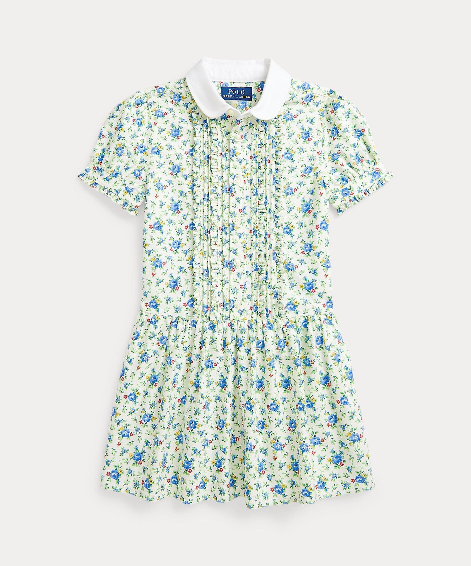 【ラルフローレン/RALPH LAUREN / KIDS】の(ガールズ 2才~6才)フローラル コットン オックスフォード シャツドレス インテリア・キッズ・メンズ・レディースファッション・服の通販 founy(ファニー) 　ファッション　Fashion　キッズファッション　KIDS Children’s Clothing　ワンピース　Dress/Kids　シャーリング　Shirring　ドレス　Dress　ドロップ　Drop　フリル　Frills　半袖　Short Sleeve　300グリーン|ID: prp329100004590018 ipo3291000000032679880