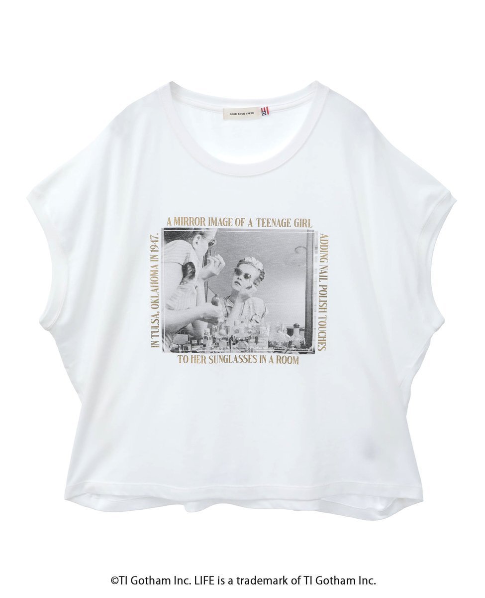 【メルローズ クレール/MELROSE claire】の【GOOD ROCK SPEED/グッドロックスピード】LIFE PICTURE COLLECTION ノースリーブTシャツ インテリア・キッズ・メンズ・レディースファッション・服の通販 founy(ファニー) 　ファッション　Fashion　レディースファッション　Fashion for Women　トップス・カットソー　Cut & Sew Tops　キャミソール&ノースリーブ　Camisoles & Sleeveless Tops　シャツ・ブラウス・オフィスカジュアル　Elegant Blouses & Button-Ups　ロングTシャツ・Tシャツ　Longline T-Shirts & Tees　ウォッシュ　Washed Finish　カットソー　Cut and Sewn Top　グラフィック　Graphic, Graphic Design　ダメージ　Distressed, Destroyed　ノースリーブ　Sleeveless, No-Sleeve　プリント　Print, Printed Pattern　モノトーン　Monotone, Black and White　雑誌　Magazine, Fashion Magazine　ホワイト|ID: prp329100004590039 ipo3291000000032714522