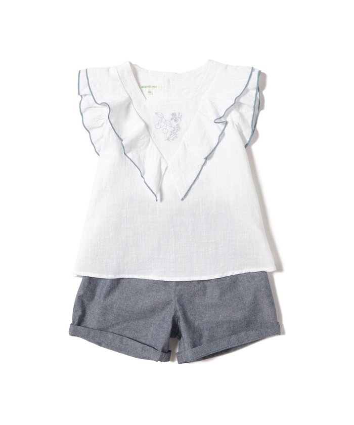 【ビームス/BEAMS / KIDS】の刺繍 フレアスリーブ セットアップ(90~150cm) インテリア・キッズ・メンズ・レディースファッション・服の通販 founy(ファニー) https://founy.com/ ファッション Fashion キッズファッション Fashion for Kids ショート Short, Short Length スリーブ Sleeve, Long Sleeve / Short Sleeve セットアップ Set-Up, Coordinated Outfit フレア Flare, Flared フロント Front, Front Design |ID: prp329100004590042 ipo3291000000033493117