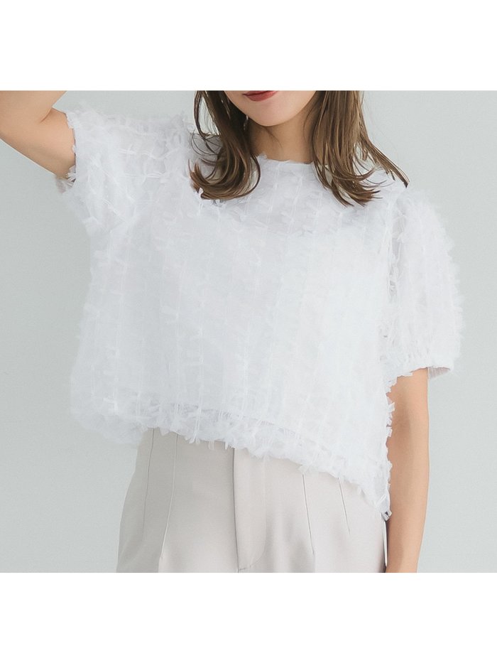 【コカ/COCA】のリボンチュールブラウス インテリア・キッズ・メンズ・レディースファッション・服の通販 founy(ファニー) https://founy.com/ ファッション Fashion レディースファッション Fashion for Women トップス・カットソー Cut & Sew Tops シャツ・ブラウス・オフィスカジュアル Elegant Blouses & Button-Ups ショート Short, Short Length チュール Tulip, Tulip Motif デニム Denim, Jeans Material トレンド Trend, Trending Now フェミニン Feminine, Girly フリンジ Fringe, Tassel ポケット Pocket, Pocket Detail リボン Ribbon, Bow エレガント 上品 Elegant |ID: prp329100004590281 ipo3291000000032715162