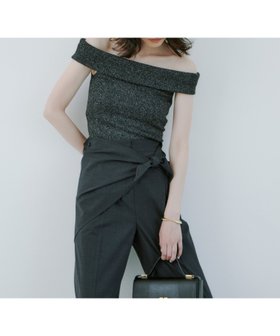 【アニュアンス/anuans】 ラメオフショルダーニットトップス人気、トレンドファッション・服の通販 founy(ファニー) ファッション Fashion レディースファッション Fashion for Women トップス・カットソー Cut & Sew Tops ニット Knit Tops & Sweaters シンプル Simple, Minimal デコルテ Décolleté, Neckline バランス Balance, Style Balance エレガント 上品 Elegant |ID:prp329100004590473