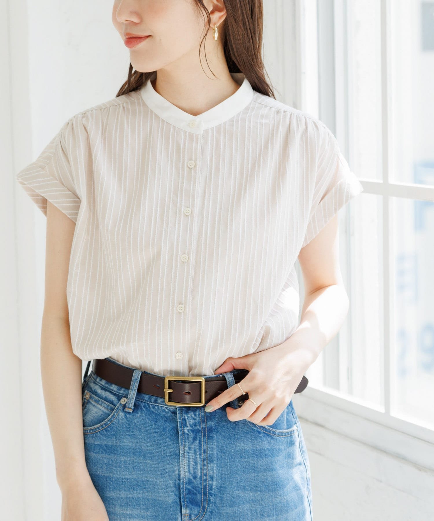 【サニーレーベル/Sonny Label / URBAN RESEARCH】のロープドビーコットンストライプブラウス インテリア・キッズ・メンズ・レディースファッション・服の通販 founy(ファニー) 　ファッション　Fashion　レディースファッション　Ladies' Fashion Online　トップス・カットソー　Tops/Tshirt　シャツ/ブラウス　Shirts/Blouses　2025年　2025　2025春夏・S/S　Ss,Spring/Summer,2025　ストライプ　Stripe　吸水　Water Absorption　夏　Summer　S/S・春夏　Ss・Spring/Summer　ベージュ|ID: prp329100004590508 ipo3291000000032621359