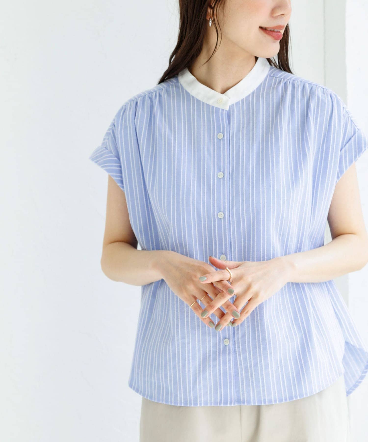 【サニーレーベル/Sonny Label / URBAN RESEARCH】のロープドビーコットンストライプブラウス インテリア・キッズ・メンズ・レディースファッション・服の通販 founy(ファニー) 　ファッション　Fashion　レディースファッション　Ladies' Fashion Online　トップス・カットソー　Tops/Tshirt　シャツ/ブラウス　Shirts/Blouses　2025年　2025　2025春夏・S/S　Ss,Spring/Summer,2025　ストライプ　Stripe　吸水　Water Absorption　夏　Summer　S/S・春夏　Ss・Spring/Summer　ブルー|ID: prp329100004590508 ipo3291000000032621362