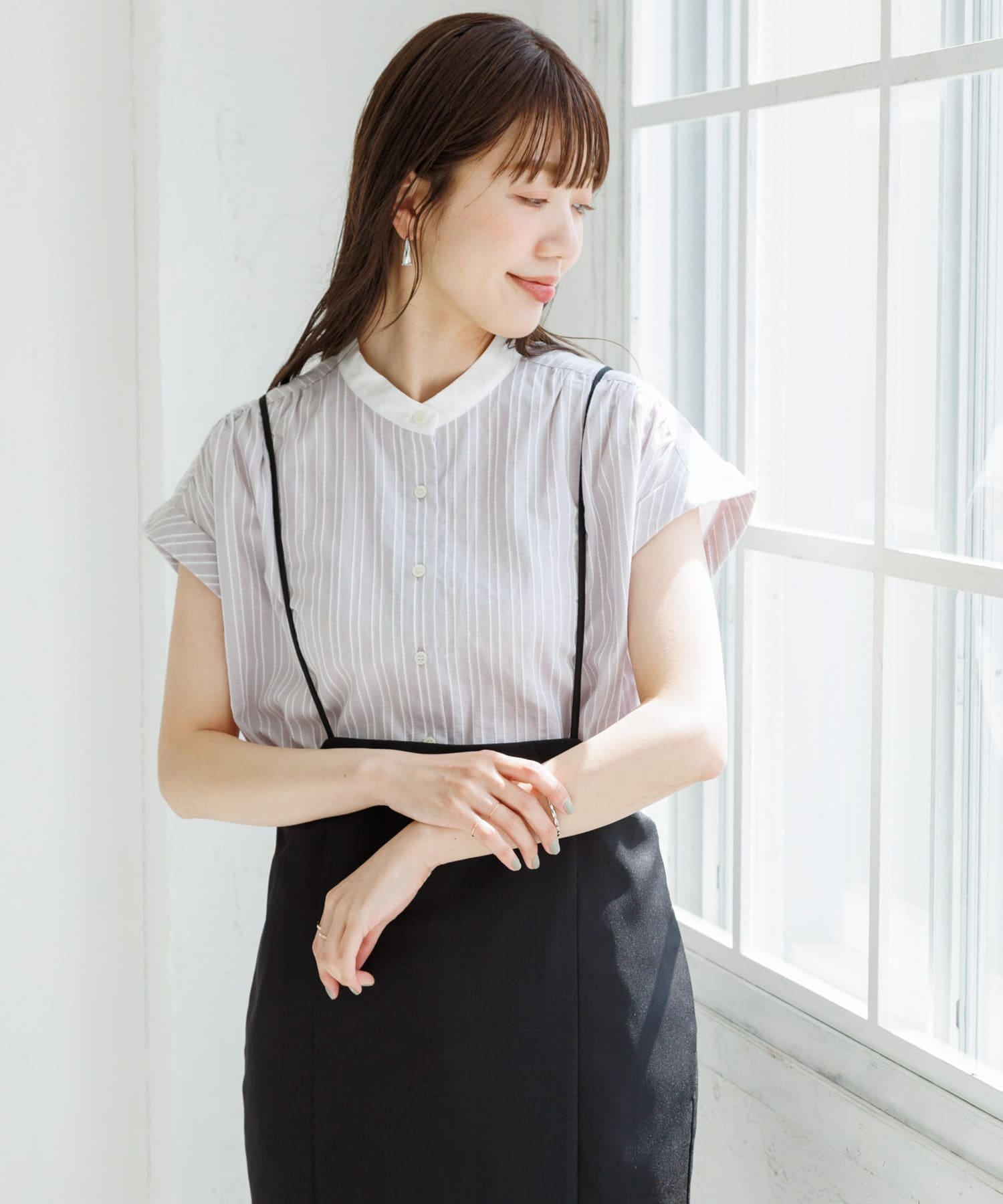 【サニーレーベル/Sonny Label / URBAN RESEARCH】のロープドビーコットンストライプブラウス インテリア・キッズ・メンズ・レディースファッション・服の通販 founy(ファニー) 　ファッション　Fashion　レディースファッション　Ladies' Fashion Online　トップス・カットソー　Tops/Tshirt　シャツ/ブラウス　Shirts/Blouses　2025年　2025　2025春夏・S/S　Ss,Spring/Summer,2025　ストライプ　Stripe　吸水　Water Absorption　夏　Summer　S/S・春夏　Ss・Spring/Summer　グレー|ID: prp329100004590508 ipo3291000000032621365