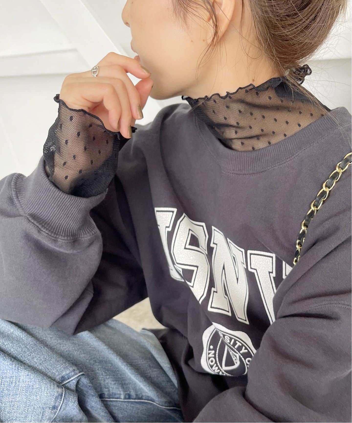 【スピック&スパン/Spick & Span】の《追加 》ドットチュールハイネックプルオーバー インテリア・キッズ・メンズ・レディースファッション・服の通販 founy(ファニー) 　ファッション　Fashion　レディースファッション　Fashion for Women　トップス・カットソー　Cut & Sew Tops　カジュアルプルオーバー・ニットトップス　Pullovers & Knit Tops / Casual Pullovers　再入荷　Restock / Back in Stock　ブラック|ID: prp329100004590527 ipo3291000000033637376