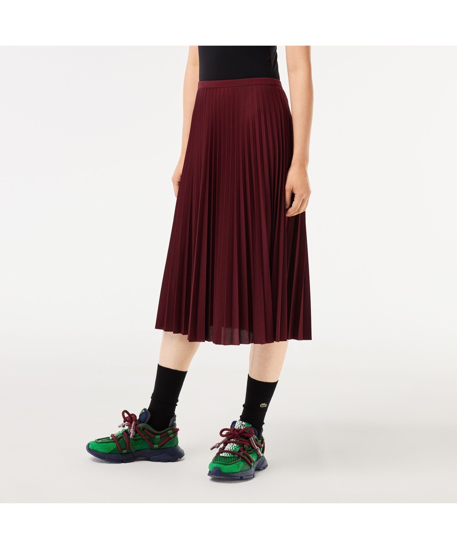 【ラコステ/LACOSTE】のプリーツスカート インテリア・キッズ・メンズ・レディースファッション・服の通販 founy(ファニー) 　ファッション　Fashion　レディースファッション　Fashion for Women　スカート　Skirts　プリーツスカート / 上品フェミニンスタイル　Pleated Skirts　ジャカード／ジャガード　Jacquard, Woven Pattern　プリーツ　Pleats, Pleated　エンジ|ID: prp329100004590566 ipo3291000000032979722