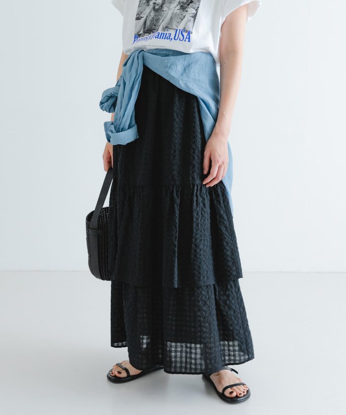 【アーバンリサーチ/URBAN RESEARCH】のサッカーティアードロングスカート インテリア・キッズ・メンズ・レディースファッション・服の通販 founy(ファニー) https://founy.com/ ファッション Fashion レディースファッション Ladies' Fashion Online スカート Skirt ロングスカート Long Skirt 2025年 2025 2025春夏・S/S Ss,Spring/Summer,2025 おすすめ Recommend サッカー Soccer スウェット Sweat チェック Check トレンド Trend 夏 Summer S/S・春夏 Ss・Spring/Summer |ID: prp329100004590747 ipo3291000000032668621