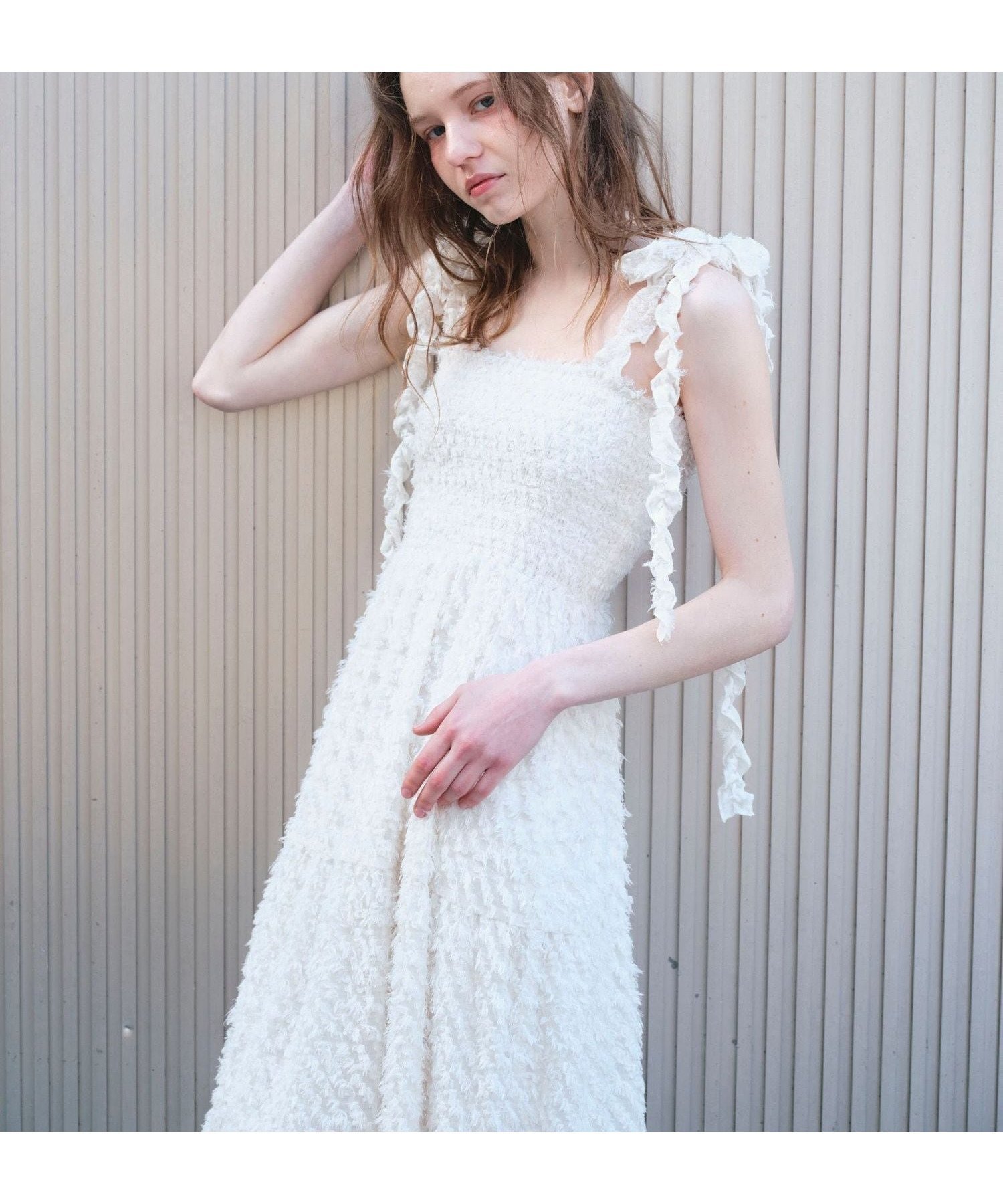 【ヘザー/Heather】のジャガードフリルキャミワンピース 人気、トレンドファッション・服の通販 founy(ファニー) 　ファッション　Fashion　レディースファッション　Fashion for Women　ワンピース　Dresses　キャミソールワンピース　Camisole Dresses　おすすめ　Recommended / Our Picks　インナー　Innerwear　カットソー　Cut and Sewn Top　キャミワンピース　Cami Dress, Slip Dress　シャーリング　Shirring, Ruched　デニム　Denim, Jeans Material　フリル　Frill, Ruffle　ロマンティック　Romantic, Feminine Style　 other-1|ID: prp329100004590764 ipo3291000000032890015