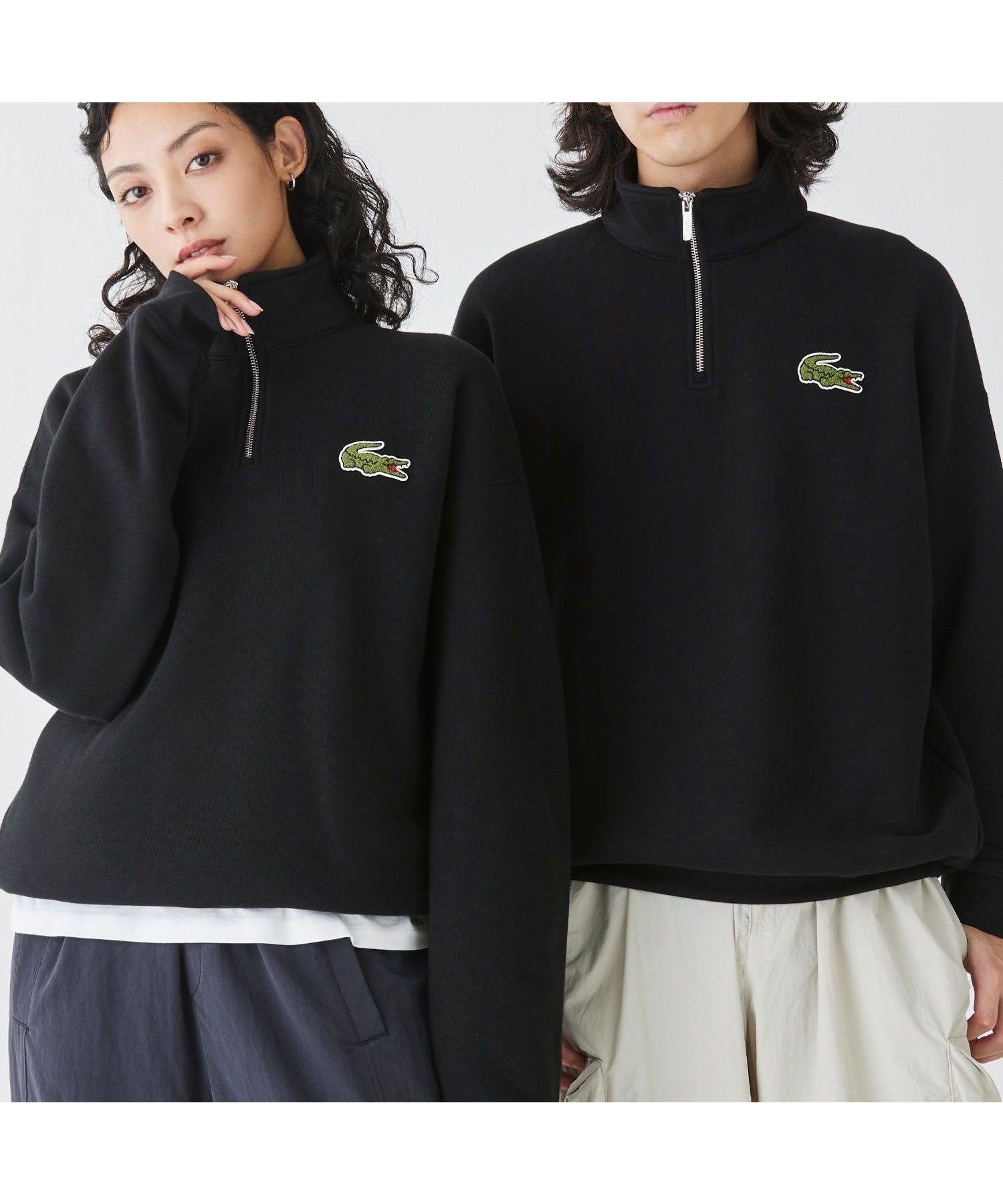 【ラコステ/LACOSTE】のハーフジップスタンドカラースウェット / スタンドジップ トレーナー インテリア・キッズ・メンズ・レディースファッション・服の通販 founy(ファニー) 　ファッション　Fashion　レディースファッション　Fashion for Women　トップス・カットソー　Cut & Sew Tops　レディースパーカー・カジュアルフーディー　Casual Hoodies & Sweatshirts　スウェット・クルーネックトップス　Sweatshirts & Crewnecks / Relaxed Fit Sweat Tops　エレガント 上品　Elegant　スタンド　Stand Collar, Upright Stand　トレンド　Trend, Trending Now　トレーナー　Sweatshirt, Trainer　ブラック|ID: prp329100004590824 ipo3291000000033544582