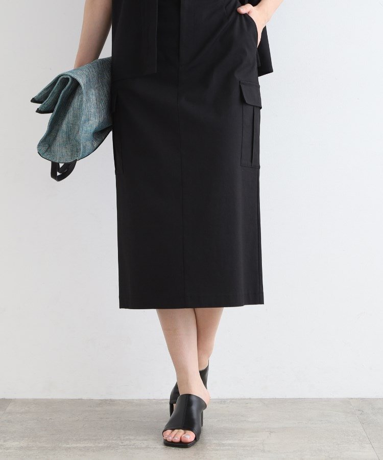 【インディヴィ/INDIVI】の【SETUP可能】麻混ストレッチ カーゴスカート 人気、トレンドファッション・服の通販 founy(ファニー) 　ファッション　Fashion　レディースファッション　Ladies' Fashion Online　セットアップ　Setup　スカート　Skirt　ストレッチ　Stretch　ストレート　Straight　リラックス　Relax　夏　Summer　ビジネス 仕事 通勤　Business　 other-1|ID: prp329100004590859 ipo3291000000032623545
