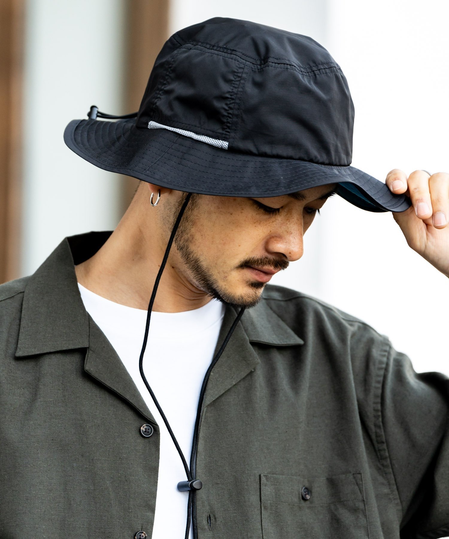 【ロッキーモンロー/Rocky Monroe】のUVカット 撥水加工 アドベンチャーサファリハット インテリア・キッズ・メンズ・レディースファッション・服の通販 founy(ファニー) 　ファッション　Fashion　レディースファッション　Fashion for Women　アウトドア　Outdoor Clothing　コーティング　Coating, Coated Finish　軽量　Lightweight, Ultra Light　サマー　Summer, Summer Style　ドローコード　Drawcord, Drawstring Cord　帽子　Hat, Headwear　メッシュ　Mesh, Net Fabric　メンズ　Men's, Menswear　おすすめ　Recommended / Our Picks　ブラック|ID: prp329100004590924 ipo3291000000033570150