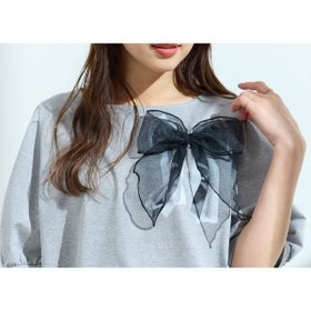 【ローズティアラ/Rose Tiara】の【コットン100%/手洗いOK/人気デザイン】リボンカットソー 人気、トレンドファッション・服の通販 founy(ファニー) ファッション Fashion レディースファッション Fashion for Women トップス・カットソー Cut & Sew Tops カットソー・ベーシックTシャツ Cut-and-Sewn Tops / Stretch Tees & Basics オーガンジー Organza Fabric カットソー Cut and Sewn Top プリント Print, Printed Pattern ボーダー Border, Stripe リボン Ribbon, Bow 人気 Popular, Best Seller |ID:prp329100004590934