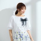 【ローズティアラ/Rose Tiara】の【コットン100%/手洗いOK/人気デザイン】リボンカットソー 人気、トレンドファッション・服の通販 founy(ファニー) ファッション Fashion レディースファッション Fashion for Women トップス・カットソー Cut & Sew Tops カットソー・ベーシックTシャツ Cut-and-Sewn Tops / Stretch Tees & Basics オーガンジー Organza Fabric カットソー Cut and Sewn Top プリント Print, Printed Pattern ボーダー Border, Stripe リボン Ribbon, Bow 人気 Popular, Best Seller thumbnail オフ|ID: prp329100004590934 ipo3291000000033579137
