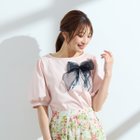 【ローズティアラ/Rose Tiara】の【コットン100%/手洗いOK/人気デザイン】リボンカットソー 人気、トレンドファッション・服の通販 founy(ファニー) ファッション Fashion レディースファッション Fashion for Women トップス・カットソー Cut & Sew Tops カットソー・ベーシックTシャツ Cut-and-Sewn Tops / Stretch Tees & Basics オーガンジー Organza Fabric カットソー Cut and Sewn Top プリント Print, Printed Pattern ボーダー Border, Stripe リボン Ribbon, Bow 人気 Popular, Best Seller thumbnail ピンク|ID: prp329100004590934 ipo3291000000033579139