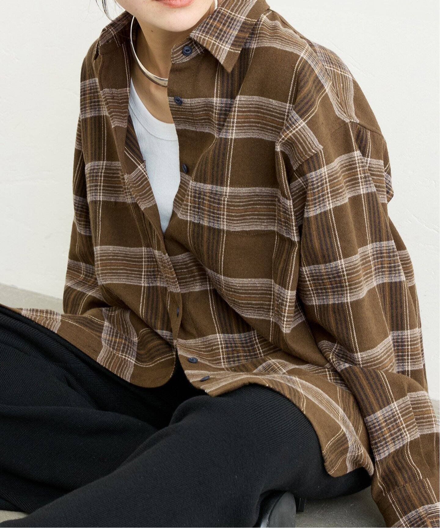 【ジャーナルスタンダード/JOURNAL STANDARD】のネルチェックシャツ インテリア・キッズ・メンズ・レディースファッション・服の通販 founy(ファニー) 　ファッション　Fashion　レディースファッション　Ladies' Fashion Online　トップス・カットソー　Tops/Tshirt　シャツ/ブラウス　Shirts/Blouses　2024年　2024　2024-2025秋冬・A/W　Aw/Autumn/Winter/Fw/Fall/2024-2025　カシュクール　Cachecoeur　チェック　Check　トレンド　Trend　ベーシック　Basic　ブラウン|ID: prp329100004591226 ipo3291000000032585664