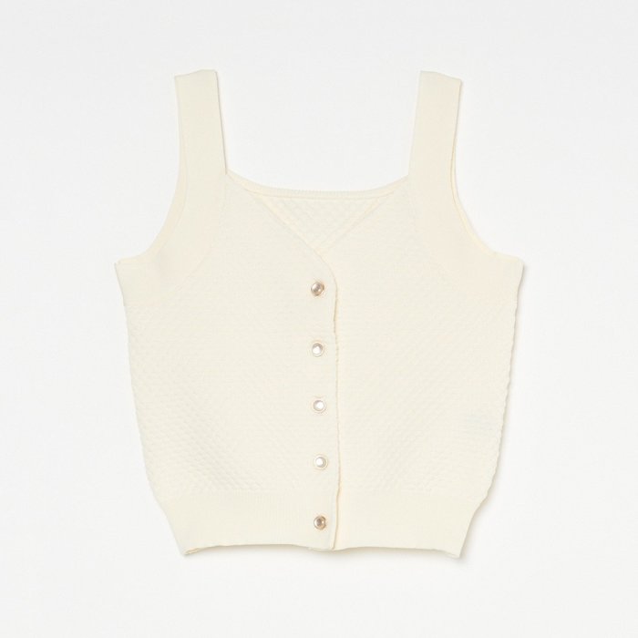 【エリオポール/heliopole】のPOPCORN KNIT BIJOU BUTTON VEST インテリア・キッズ・メンズ・レディースファッション・服の通販 founy(ファニー) https://founy.com/ ファッション Fashion レディースファッション Ladies' Fashion Online アウター Coat Outerwear トップス・カットソー Tops/Tshirt ニット Knit Tops ベスト/ジレ Gilets/Vests フロント Front ベスト Vest |ID: prp329100004591227 ipo3291000000032585674
